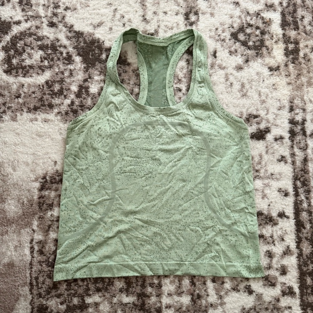 Lululemon Swiftly Race Length Light Green Tank